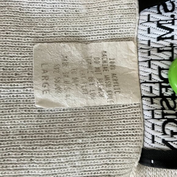 Cream with Blue Stripes Sweater Top Large EUC - Picture 5 of 5